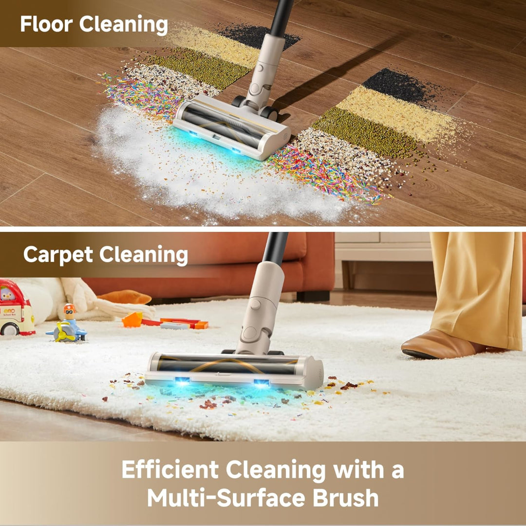 Mova S1 Detect Cordless Vacuum Cleaner, 4-in-1 Stick Vacuum, 180° Folding Tube Cleans Corners,LED Display, Anti-Tangle Brush with Lights, Lightweight Deep Clean Pet Hair, Hard Floor, Carpet