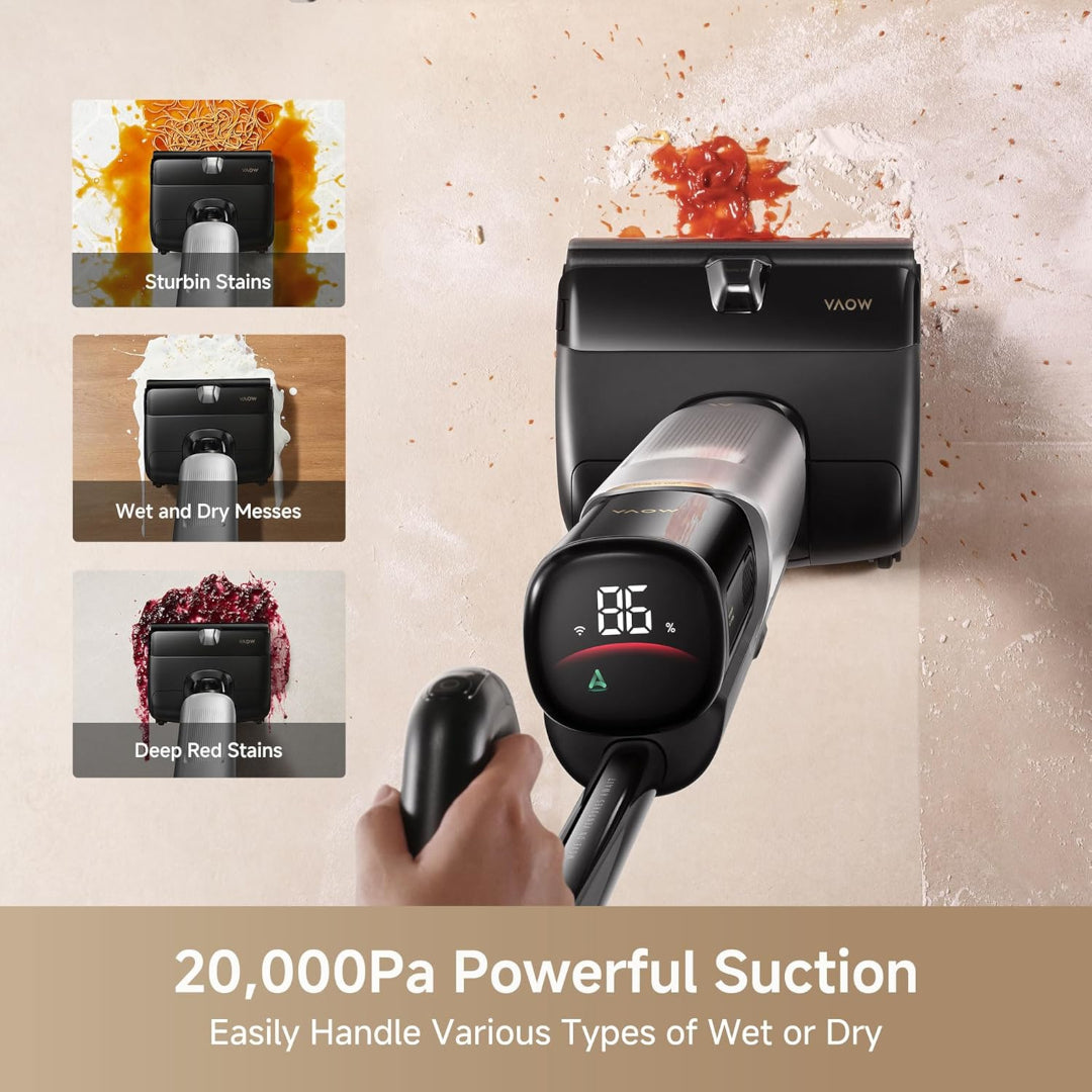 Mova X4 Pro Wet Dry Vaccum Cleaner, Hot Water Mopping, Cordless Vacuum Mop, 212°C Wash & 194°C Dry, Dual-Edge Cleaning, 0 Tangle-Free, 180° Lie Flat, LED Brush Head, Push-in Charging Station
