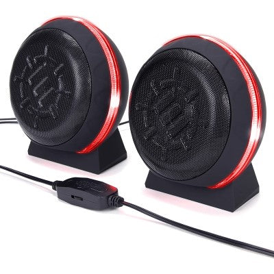 USB LED Gaming Speakers - Red