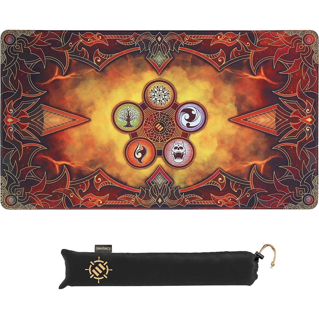 Trading Card Games TCG Playmat with Stitched Edges (Flames)