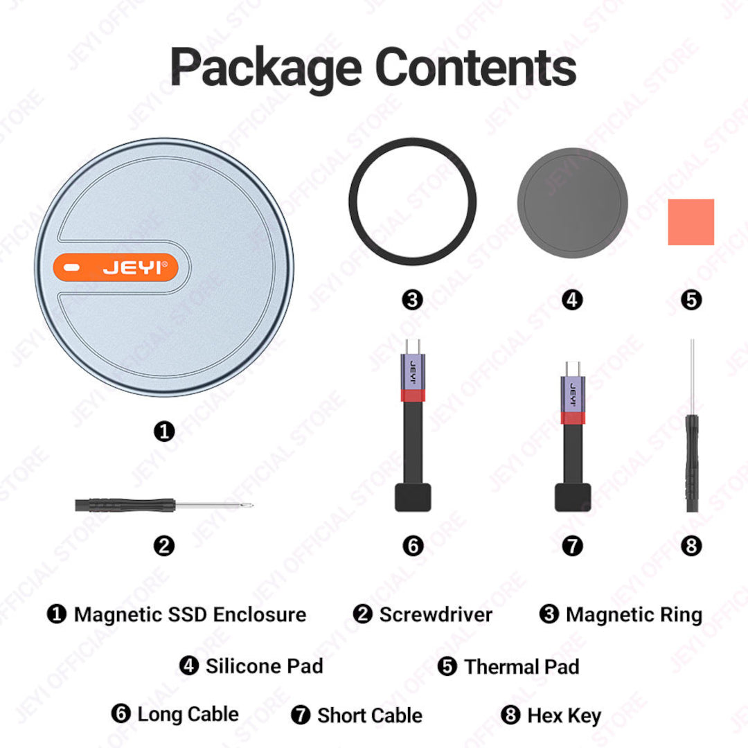Boîtier SSD M.2 2230 NVMe magnétique USB-C avec Magsafe pour iPhone/Android/PC & Tablet , USB 3.2 10 Gbit/s (Externe) jusqu'à 2TO