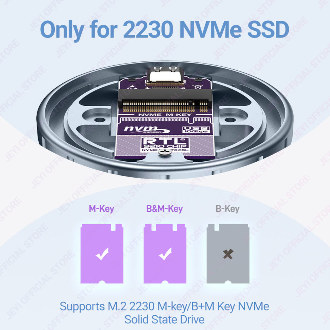 Boîtier SSD M.2 2230 NVMe magnétique USB-C avec Magsafe pour iPhone/Android/PC & Tablet , USB 3.2 10 Gbit/s (Externe) jusqu'à 2TO