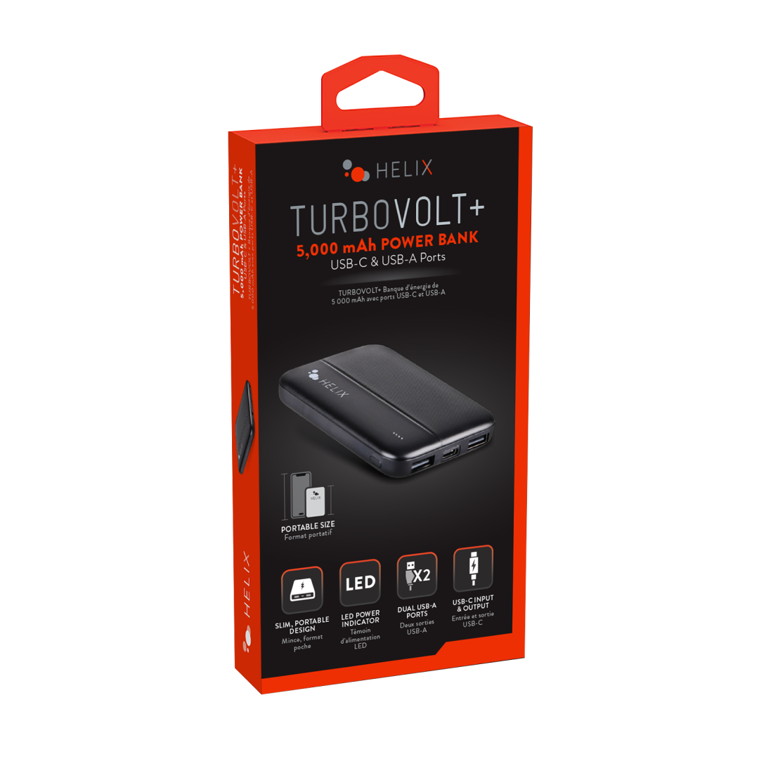 Emerge - Helix - Batterie externe 5 000 mAh avec deux ports USB-A