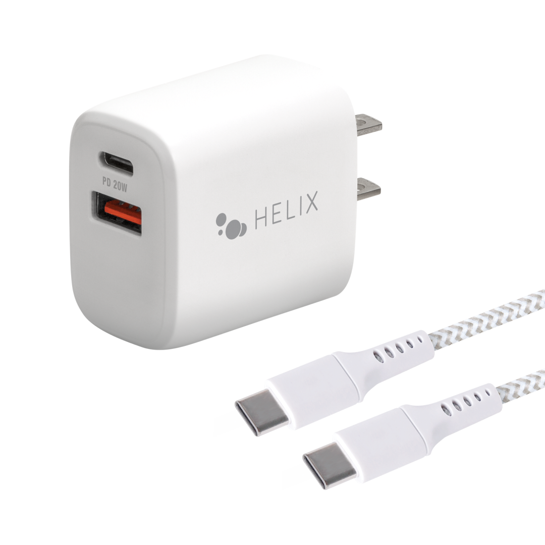 Emerge - Helix - Chargeur mural 2 ports 20 W + câble 5pieds USB-C
