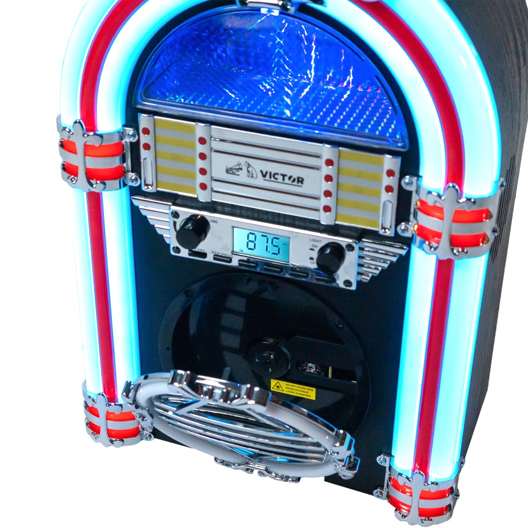 Desktop Bluetooth Classic Jukebox, CD Player & FM Radio LED