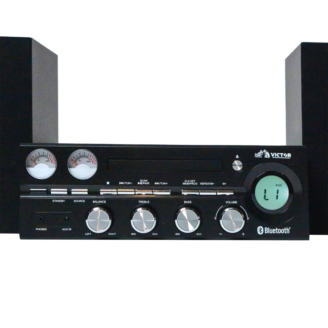 Milwaukee 50 Watt Desktop CD Stereo System with Bluetooth - Black