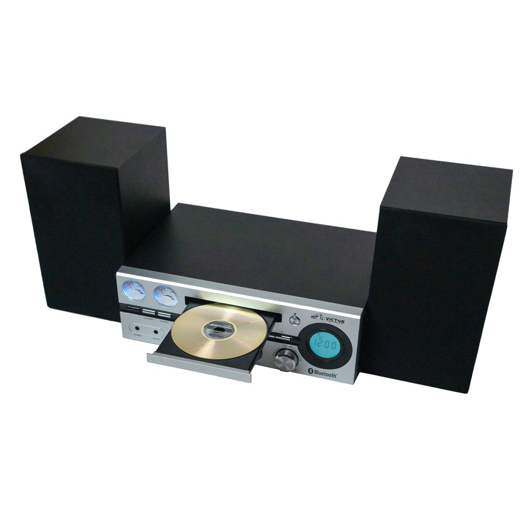 Milwaukee 50 Watt Desktop CD Stereo System with Bluetooth - Silver