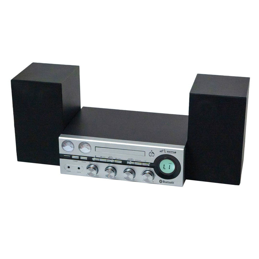 Milwaukee 50 Watt Desktop CD Stereo System with Bluetooth - Silver