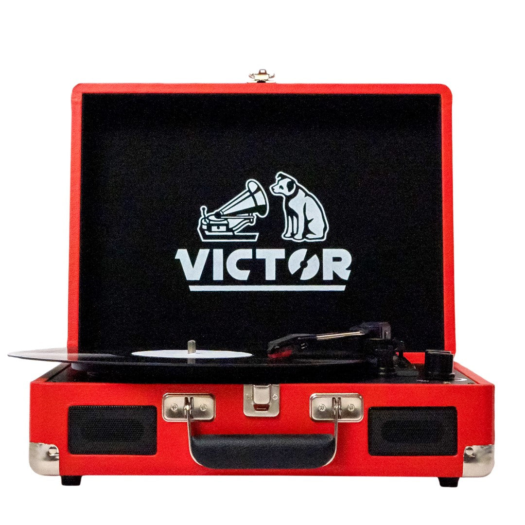 Metro Dual Bluetooth Suitcase Turntable - Red