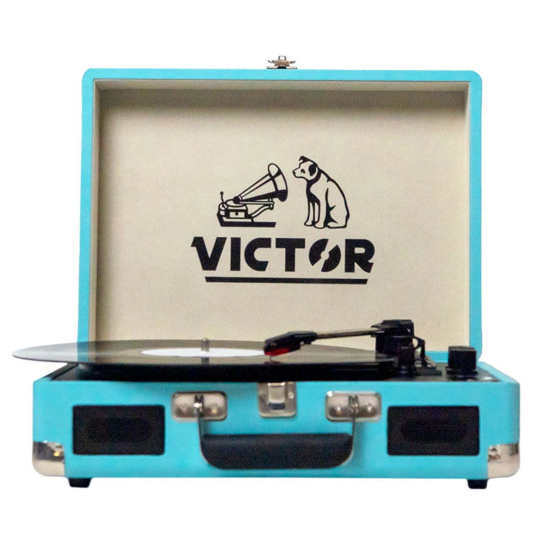 Metro Dual Bluetooth Suitcase Turntable - Turquoise