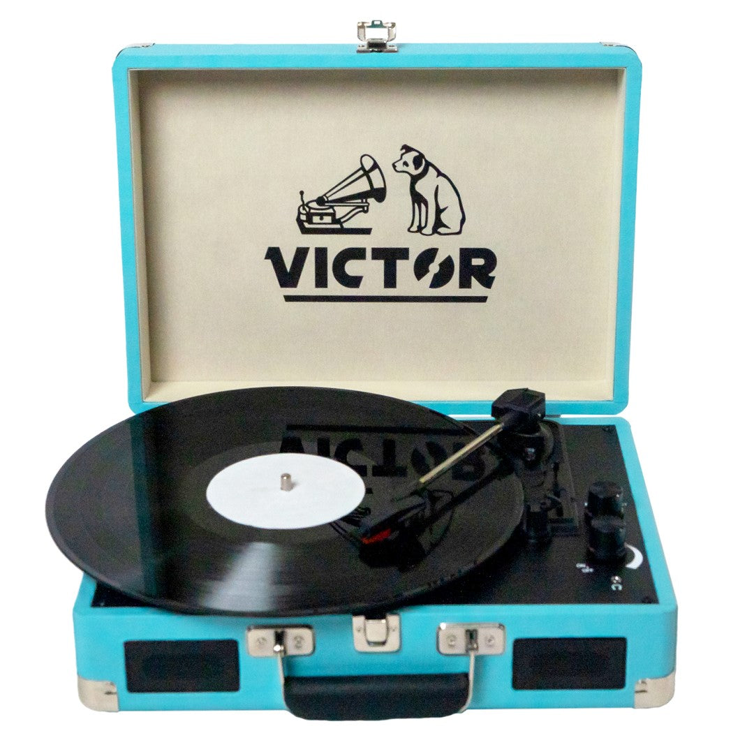 Metro Dual Bluetooth Suitcase Turntable - Turquoise