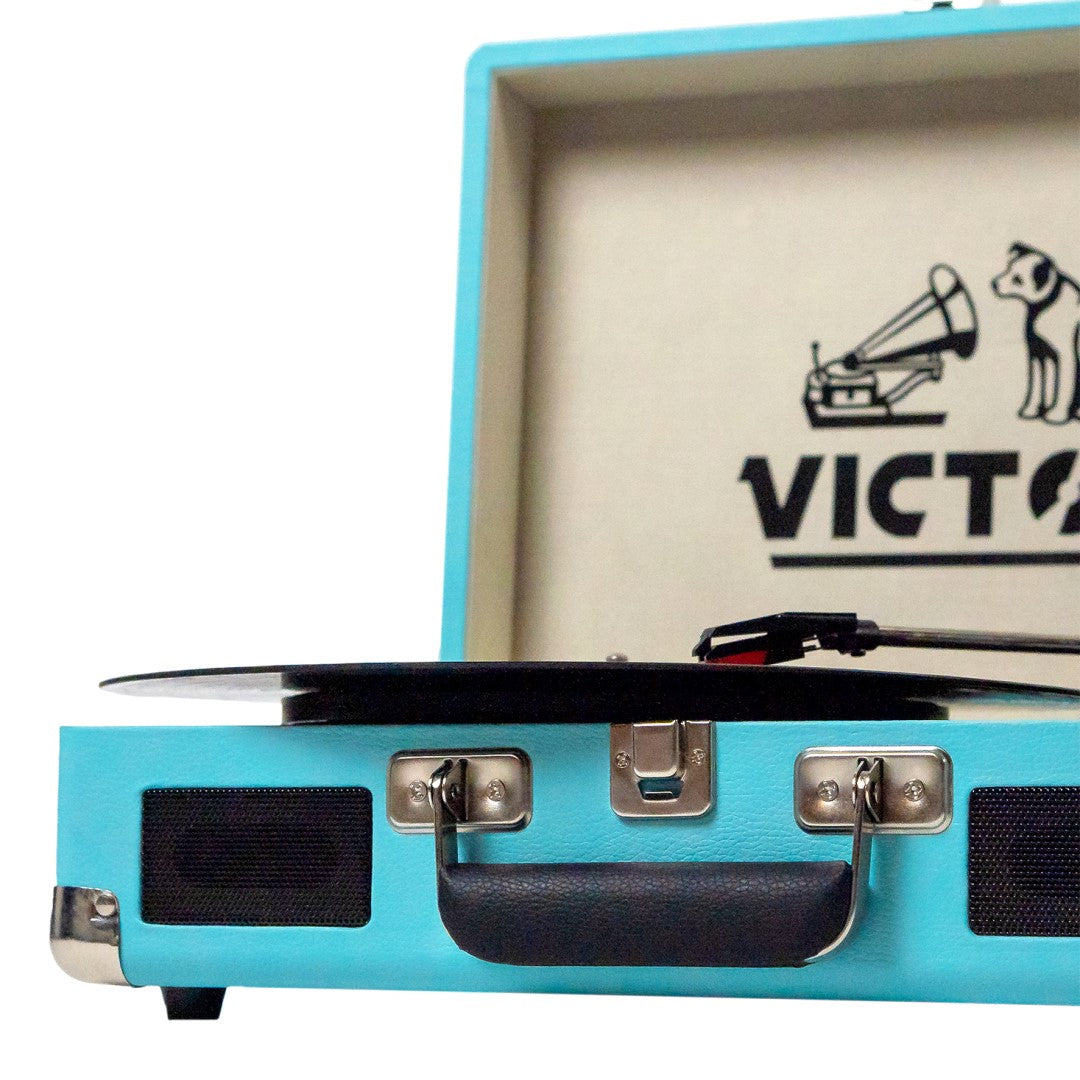 Metro Dual Bluetooth Suitcase Turntable - Turquoise