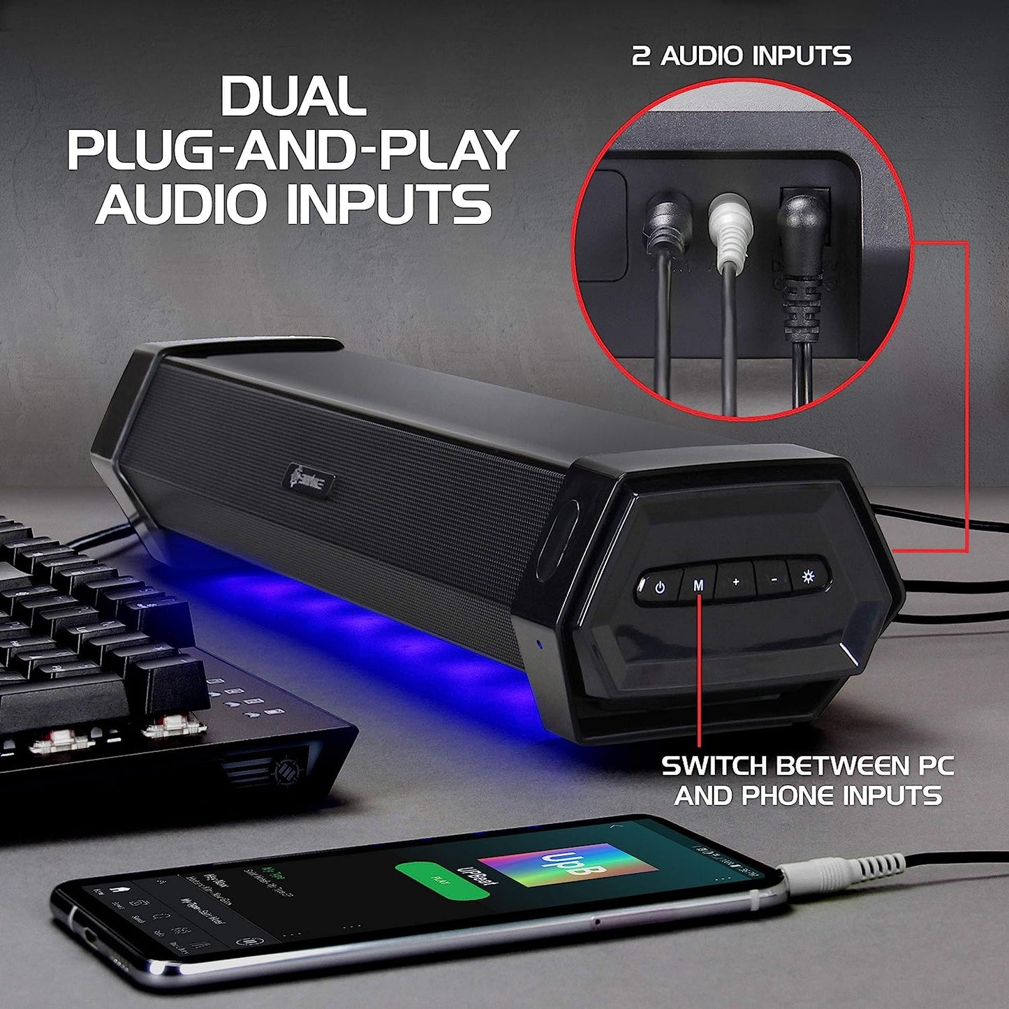 SM2 Attack Gaming Speaker Soundbar PC LED Speaker