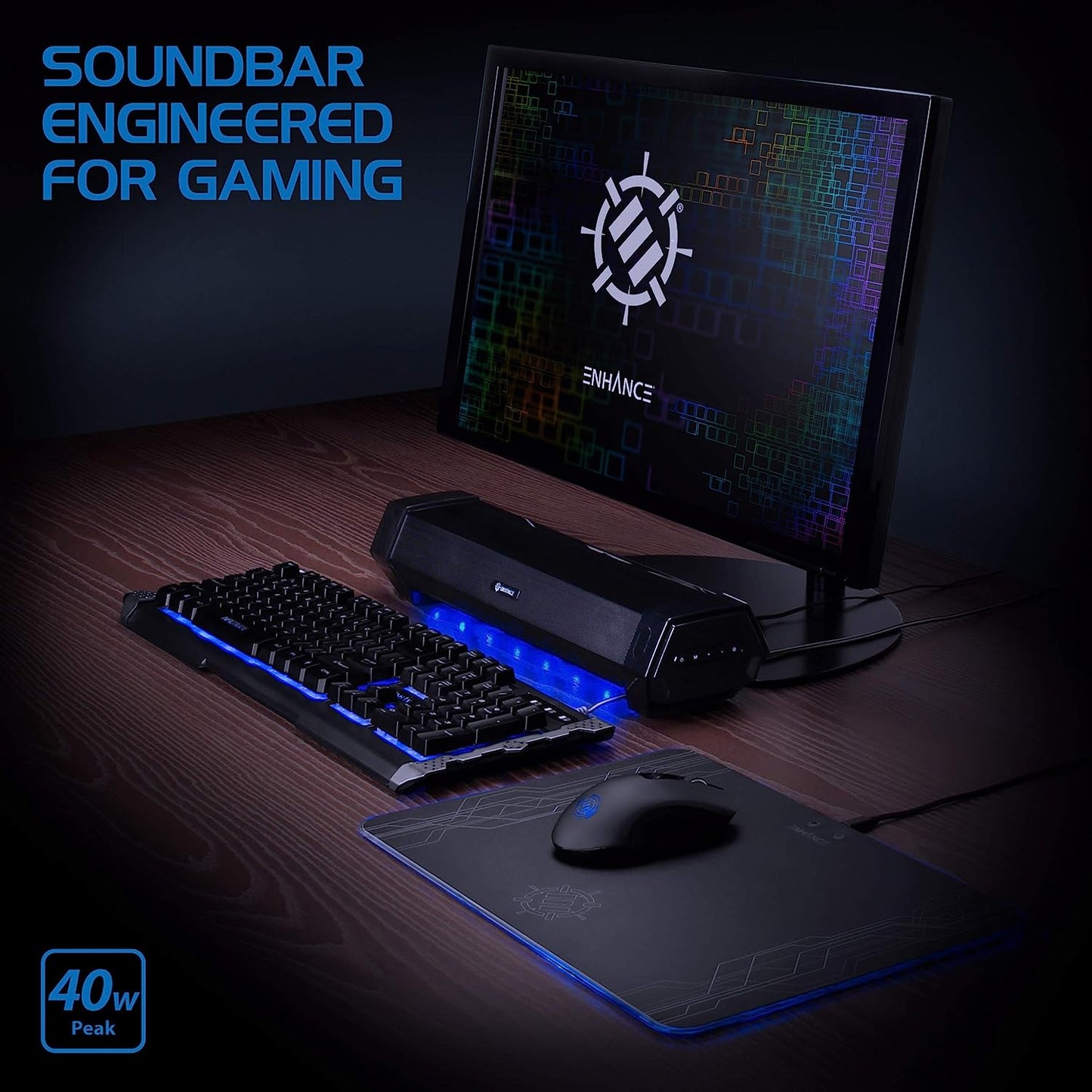 SM2 Attack Gaming Speaker Soundbar PC LED Speaker