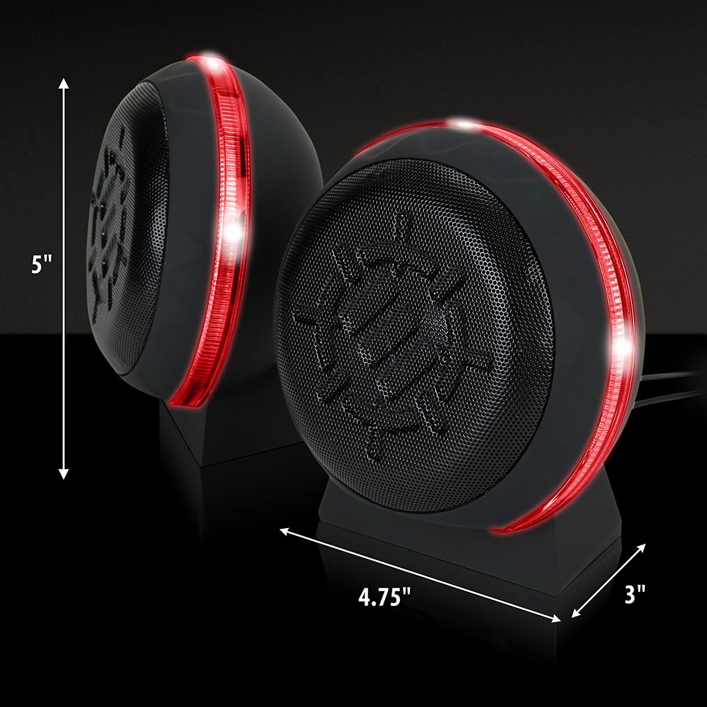 USB LED Gaming Speakers - Red